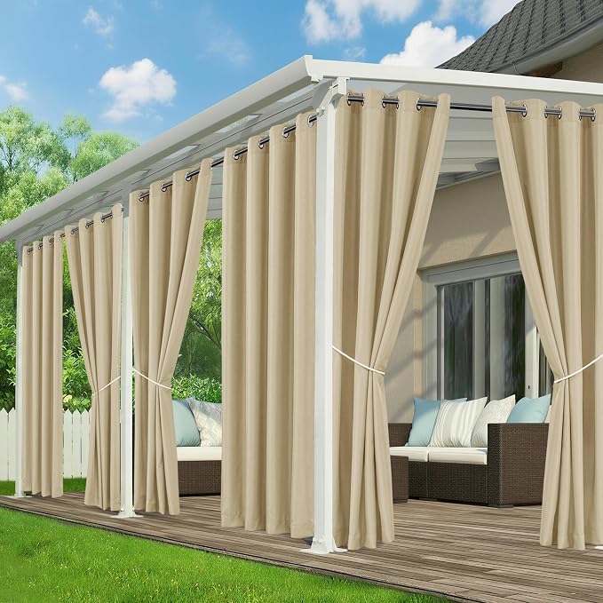 Outdoor Curtains for Patio Waterproof, 6 Drape Panels, Sun Shades | Privacy & by RichSets