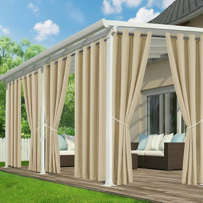 Outdoor Curtains for Patio Waterproof, 6 Drape Panels, Sun Shades | Privacy & by RichSets