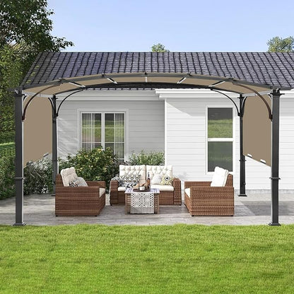 200x103 in Pergola Canopy Replacement Shade Cover Only, Khaki | Fits 10x10 ft - Image 6