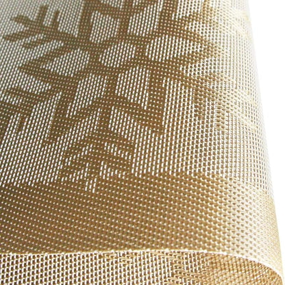 Christmas Placemats Set of 6 Vinyl Woven Non-Slip Placemats Washable Easy to Clean Table Mats for Dining Table (Snow Gold)