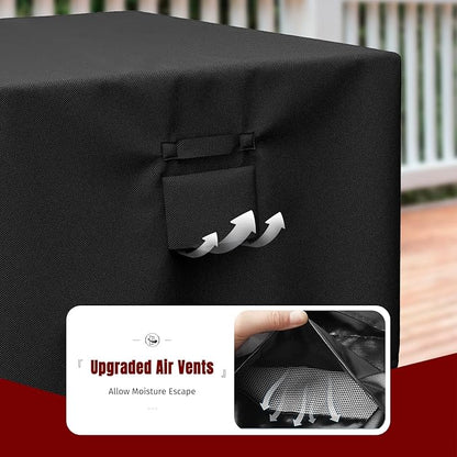 SHINESTAR Square Fire Pit Cover, Fits for 28-32 Inch Fire Pit Table, Waterproof and Windproof, 32 x 32 x 24 Inches, Black