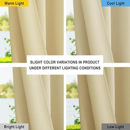 NICETOWN Canvas Patio Curtains Outdoor Waterproof, Rustproof Grommet Durable - Image 4