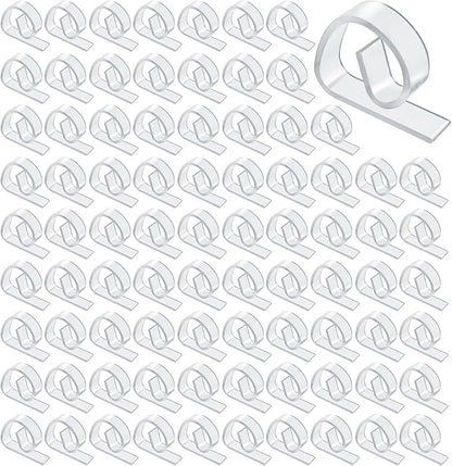 150PCS Transparent Clear Tablecloths Clips Bulk, Plastic Table Cloth Clips Skirt Windproof Tables Cover Holder Clamps for Outdoor Christmas Home Wedding Party Indoor Camping Picnic