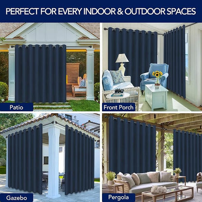 PureFit Outdoor Curtains for Patio Waterproof Weatherproof Outside Curtains | - Image 5