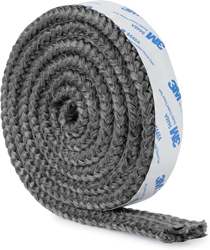 Stanbroil Stove Gasket Tape, 5/8" Width, 1/8" Thick, 72" Length - Self Adhesive Flat Gasket for Stoves and Fireplaces, High Temperature Fiberglass Tape