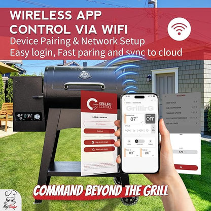 WiFi PID Rectangular Pellet Grill Controller Replacement for Pit Boss 440-1600, Navigator, Sportsman, Mahogany, Competitiion, Pro Series – App-Enabled Thermostat Control Panel