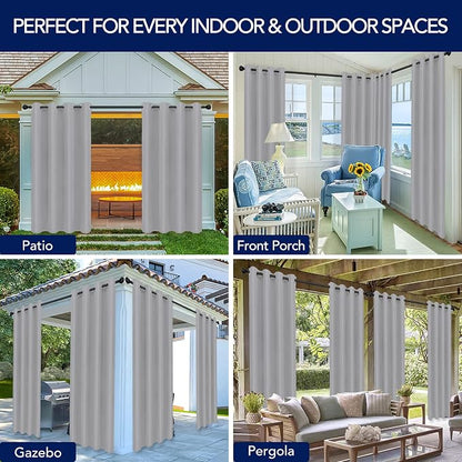 PureFit Outdoor Curtains for Patio Waterproof Weatherproof Outside Curtains | - Image 5