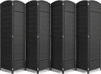 Sorbus 8 Panel Room Divider 6 ft. Tall - Privacy Screen, Extra Wide Double Hinged Panels, Mesh Hand-Woven Design, Partition Room Dividers and Folding Privacy Screens, Wall Divider for Room Separation