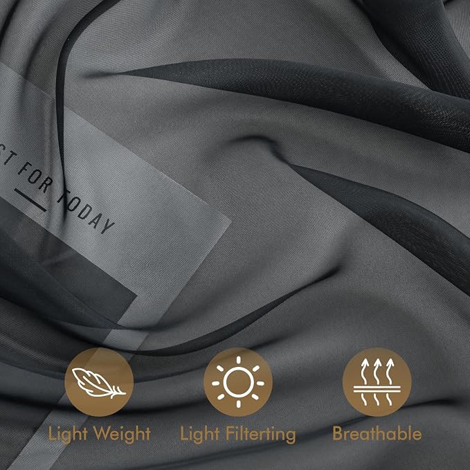 MIULEE Black Outdoor Curtain for Patio Waterproof 4 Panels 54 x 84 Inch | - Image 6