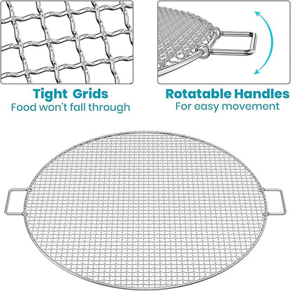 Stanbroil Fire Pit Cooking Grill Grate - Outdoor Round BBQ Campfire Grill Grid - Camping Cookware - Stainless Steel, 24 Inch