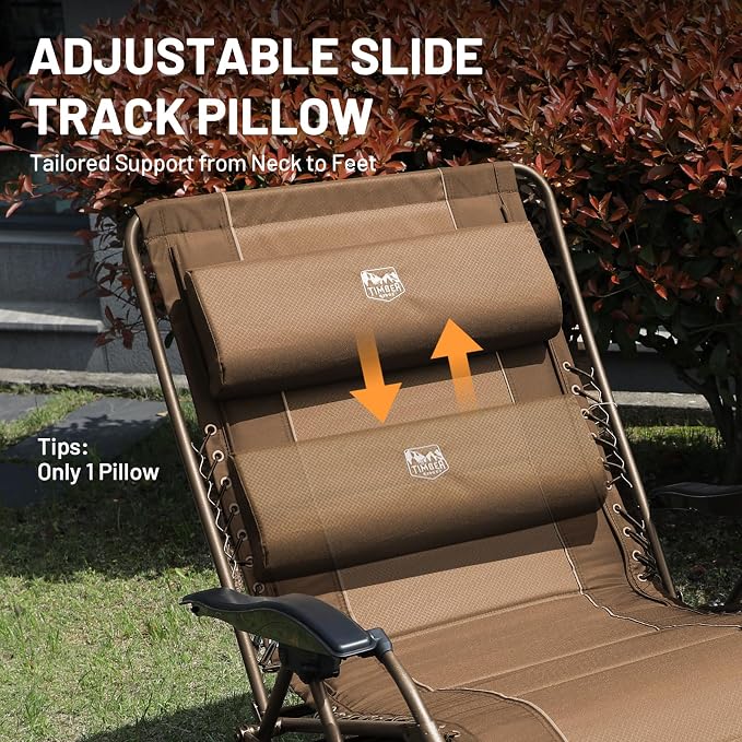 TIMBER RIDGE Oversized Zero Gravity Chair, 33In Wide XXL Zero Gravity Reclining - Image 7