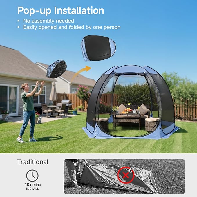 Alvantor Pop Up Screen House Tent, Instant Outdoor Gazebo - Image 4