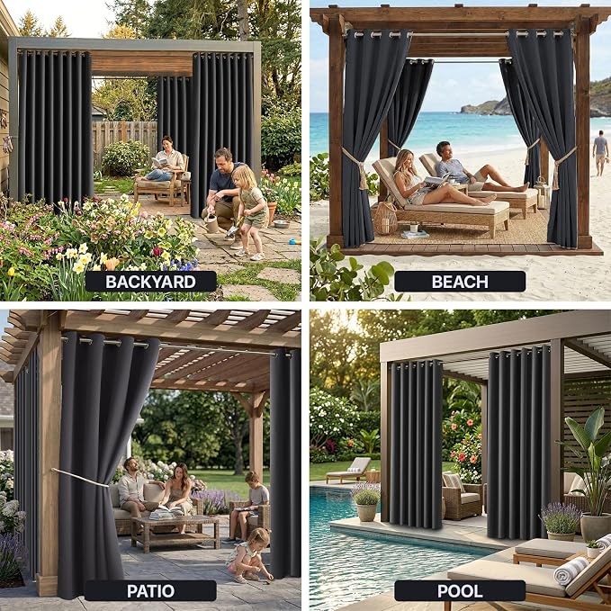 Waterproof Outdoor Curtain W105 x L84 - Image 9