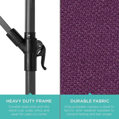 Best Choice Products 10ft Offset Cantilever Hanging Market Patio Umbrella - Image 6