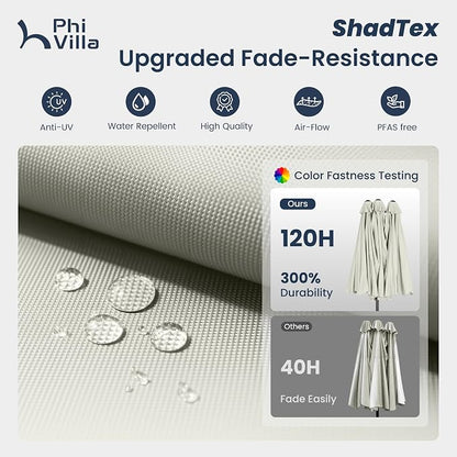 PHI VILLA 15ft Large Outdoor Patio Umbrella - Image 5