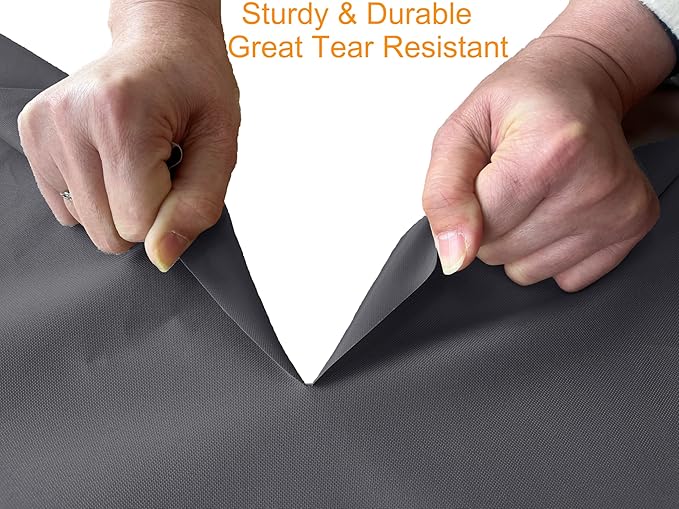 Fire Pit Cover 600D Heavy Duty Waterproof Fabric With PVC Coating 48" Wx 28" D x 24" H Dark Grey Fits for 46-48 Inch Fire Pit Table Fade Resistant Outdoor Firepit Cover