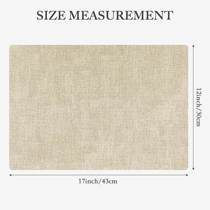Faux Leather Heat Resistant Placemats Set of 8 – Waterproof Oilproof Wipeable Dining PU Vinyl Place Mat Easy Clean Table Mats for Kitchen/Dining/Party/Holiday, Beige