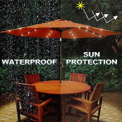 9 ft Solar Umbrella with 32 LED Lights - Image 5