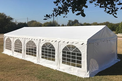 DELTA 32'x16' PVC Party Tent,Fire Retardant Wedding Tent Canopy,Outdoor Event Shelter, Garden Gazebo,with Waterproof Top,Galvanized Steel Poles,Carry Bags