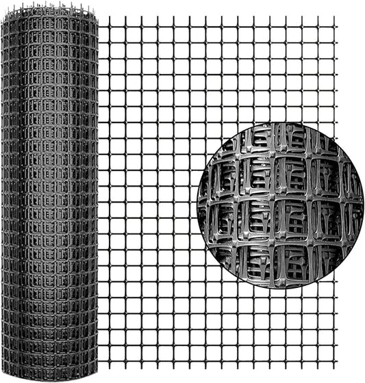 Plastic Fence Animal Barrier,3.3x33ft [Heavy Duty] Outdoor Safety Snow Plastic Fencing Roll Temporary Fence,Reusable Garden Netting for Construction Dog Rabbits Chicken (Black)