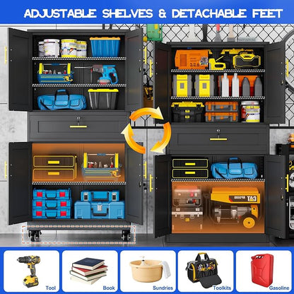 GAIOUS 74” Tall Metal Garage Storage Cabinet - Image 4