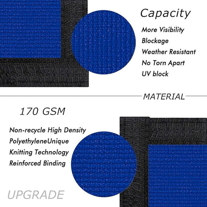UPGRADE Privacy Screen 5' x 50' Fence Commercial Shade Cover with Brass Grommets Heavy Duty Perfect for Outdoor Back Yard, Blue, Customizable