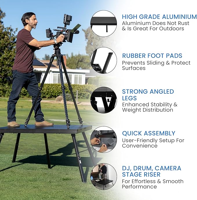20'x28' MyStage 28 Portable Stage -Performance Floor Versatile Platform Modular System Stage - DJ, Drum, Camera Stage Riser -Compact & Stable, Easy to Carry, Assemble & Transport