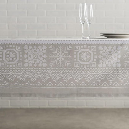 Maison d' Hermine Table Cloth Square Table 100% Cotton 54 x 54 Inches Fall Tablecloth Reusable Everyday Use for Thanksgiving Christmas Decorations Dining Farmhouse Party (Cozy Christmas)
