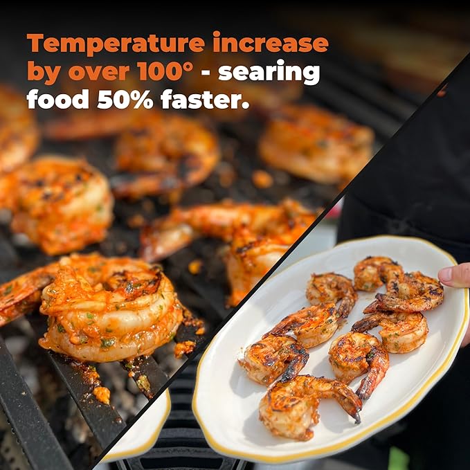 Starter Kit (Charcoal Grid and Charcoal Chips 2lbs) Convert Gas Grill to Charcoal in Minutes - All-Natural Hardwood Charcoal - Save time Compared to Cooking on Conventional Charcoal Grill.