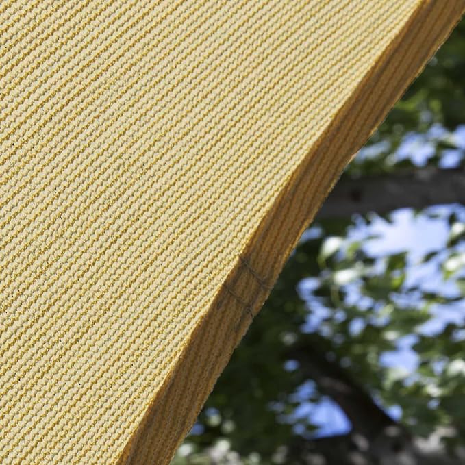 Amgo Custom Size 23' x 23' x 32.5' Sand Beige Right Triangle Sun Shade Sail - Image 9