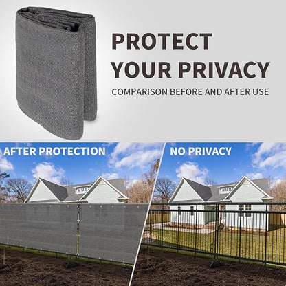 LOVE STORY Custom Size 3'x11' Dark Grey Balcony Privacy Screen,UV Block Privacy Fence Screen,90% Shield for Outdoor Pool Garden Apartment Railing