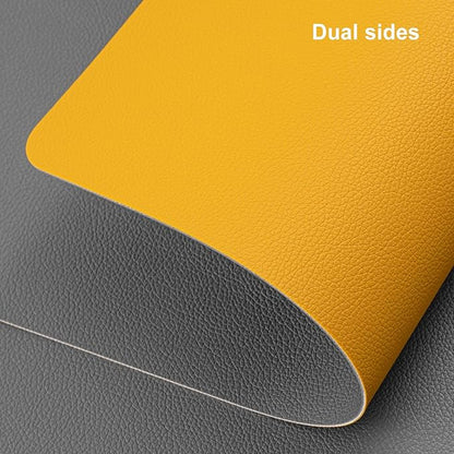 Myir JUN Table Runner Double Sided Vinyl Runner Table 94 Inch Long Runner for Table Washable Waterproof Non-Slip for Home Decorations Gray Yellow,12 x 94 inch