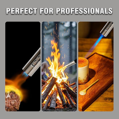 BLAZEAL Propane Torch Kit with 4x MAPP Gas,4-Flame Blow Torch Head with Propane Tank Base for MAP Gas,Work in All Angle,Trigger Start Torch Gun for Welding Brazing Soldering Grill Camping Cooking Food