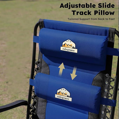 Colegence Oversized Padded Zero Gravity Chairs, 0-170° lock, removable side - Image 5