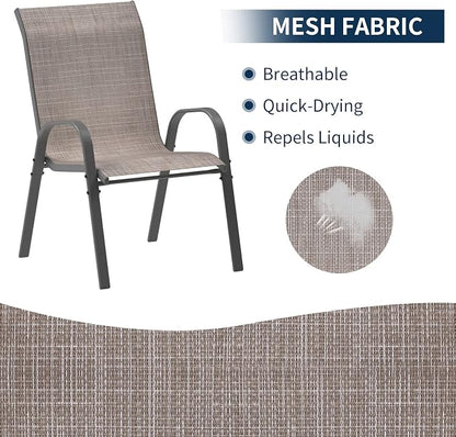 Amopatio Patio Chairs Set of 8, Outdoor Stackable Dining Chairs - Image 6