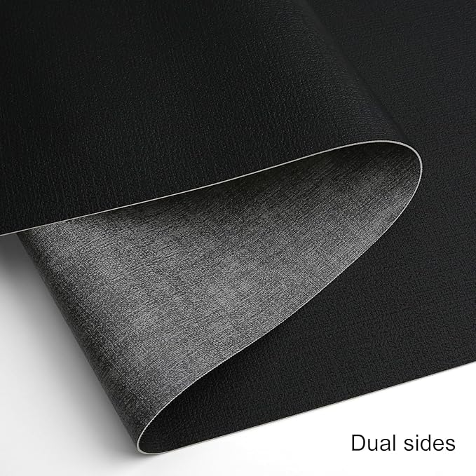Table Runners 55 Inches Long, Dual-Sided Faux Leather Farmhouse Table Runner Waterproof Heatproof Non-Slip for Living Room Party Home Decor Holiday Decorations(Gray Black, 12 x 55 Inch)