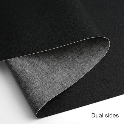 Table Runners 94 Inches Long, Dual-Sided Faux Leather Farmhouse Table Runner Waterproof Heatproof Non-Slip for Living Room Party Home Decor Holiday Decorations(Gray Black, 12 x 94 Inch)