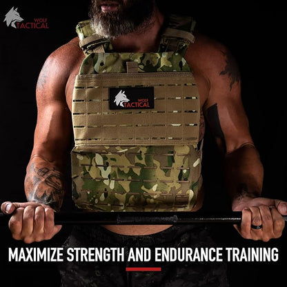 Wolf Tactical Adjustable Weighted Vest for Men & Women - Rucking, Workout, Running, Walking & CrossFit Weight Vest for Strength Training & Fitness