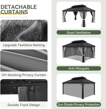 Aoxun Hardtop Gazebo 12x16 - Image 4