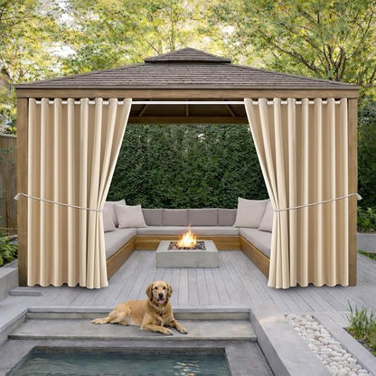 Outdoor Patio Curtain Waterproof Darkening Thermal Insulated Indoor Curtains by DivaenCamino