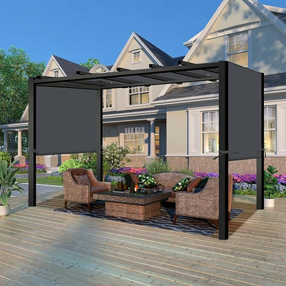 17' x 6.8' Waterproof Pergola Canopy Replacement Cover, Dark Gray | Waterproof - Image 2