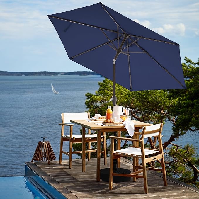 JEAREY 7.5 ft Outdoor Patio Umbrella, Table Umbrella, Tilt & Crank lift - Image 4