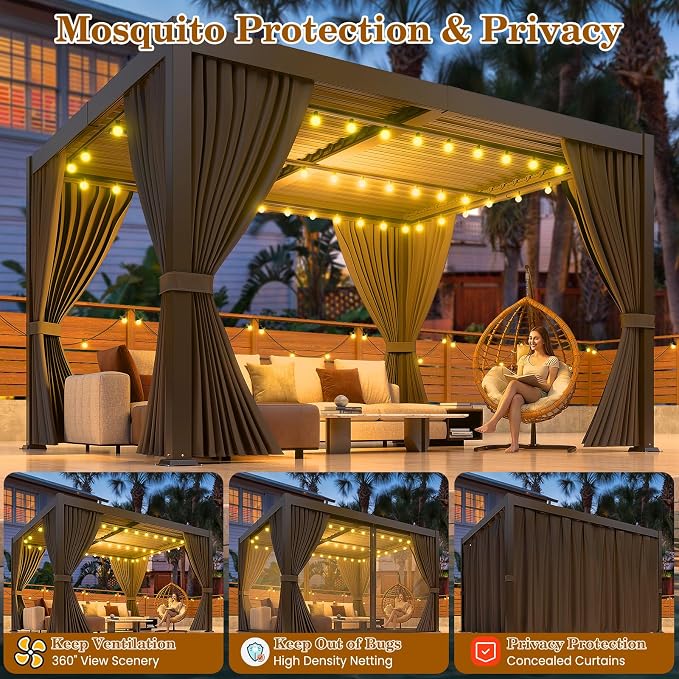 10' x 12' Louvered Pergola - Image 6