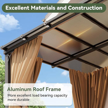 Aoxun 12x10FT Pergola with Netting and Curtains - Image 5