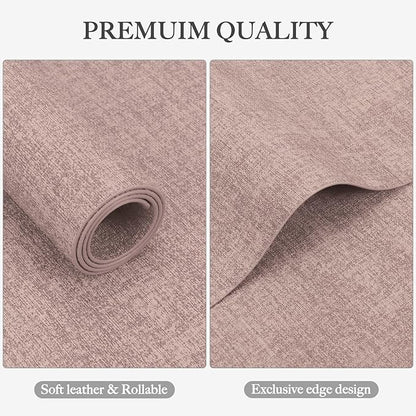 Faux Leather Heat Resistant Placemats Set of 8 – Waterproof Oilproof Wipeable Dining PU Vinyl Place Mat Easy Clean Table Mats for Kitchen/Dining/Party/Holiday, Pink