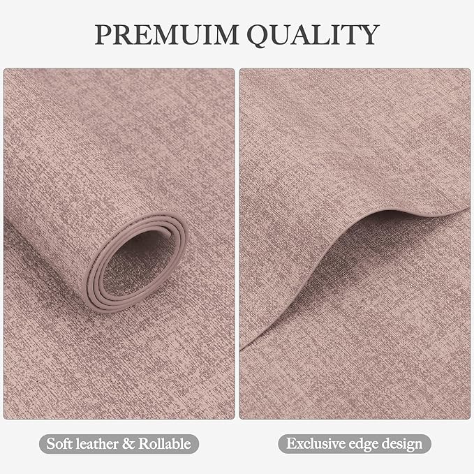 Faux Leather Heat Resistant Placemats Set of 6 – Waterproof Oilproof Wipeable Dining PU Place Mat Easy Clean Table Mats for Kitchen/Dining/Party/Holiday, Pink