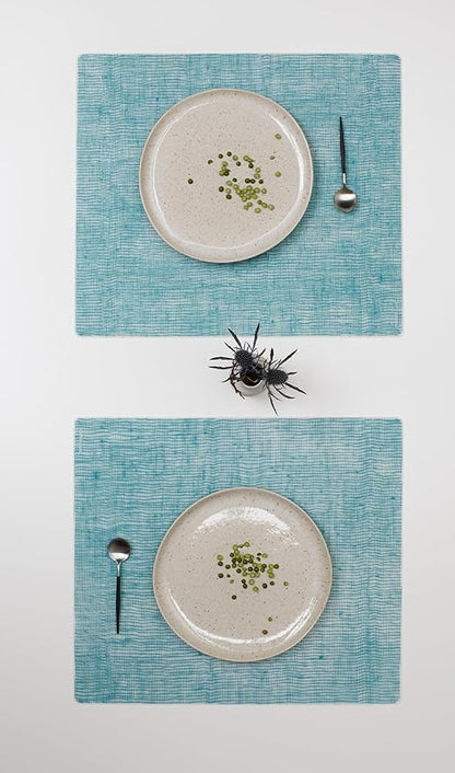 MODERN-TWIST 100% Plastic Free Silicone Tabletop, Dining, Decoration, Modern Design, Placemat Rectangle, Seafoam