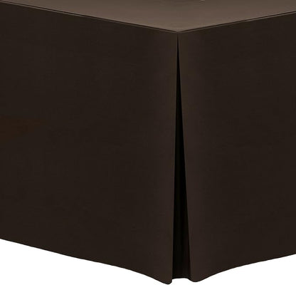 Ultimate Textile -10 Pack- 5 ft. Fitted Polyester Tablecloth - Fits 30 x 60-Inch Banquet and Folding Rectangular Tables - 42" H, Chocolate Brown