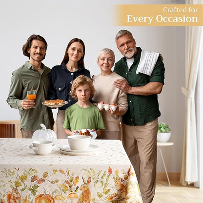 Maison d' Hermine Table Cloth Square Table 100% Cotton 54 x 54 Inches Fall Tablecloth Reusable Everyday Use for Thanksgiving Christmas Decorations Dining Farmhouse Party (Pumpkin Passion)