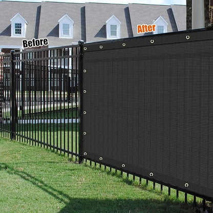 AYOHA 4' x 15' Privacy Fence Screen Fabric Mesh Shade Net Cover, Heavy Duty 160 GSM Privacy Barrier for Chain Link Fence, 90% Privacy Blockage, Excellent Airflow, Cable Zip Ties Included, Black